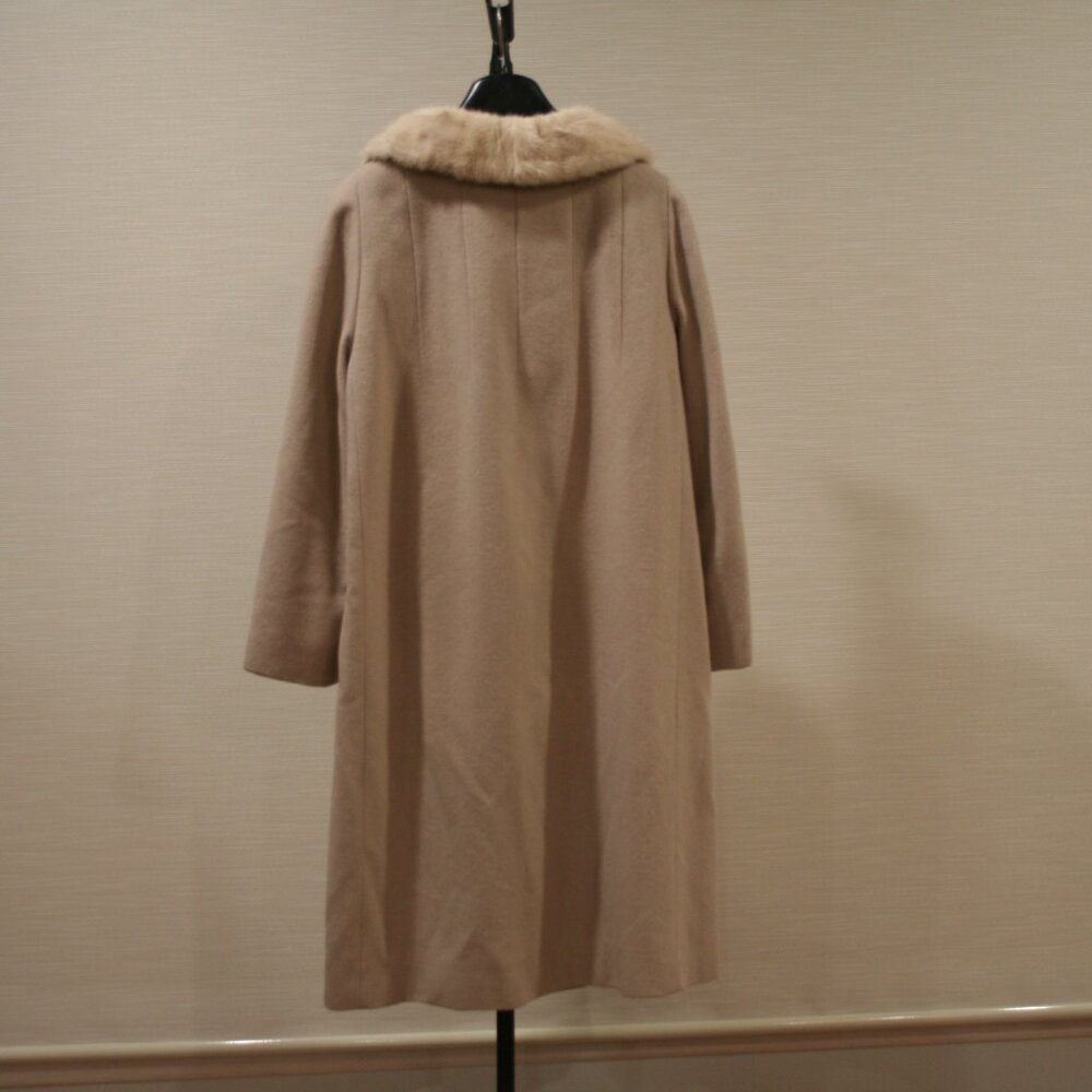 Carol Brent Cashmere Coat, Beige, Fur Color - Picture 4 of 8